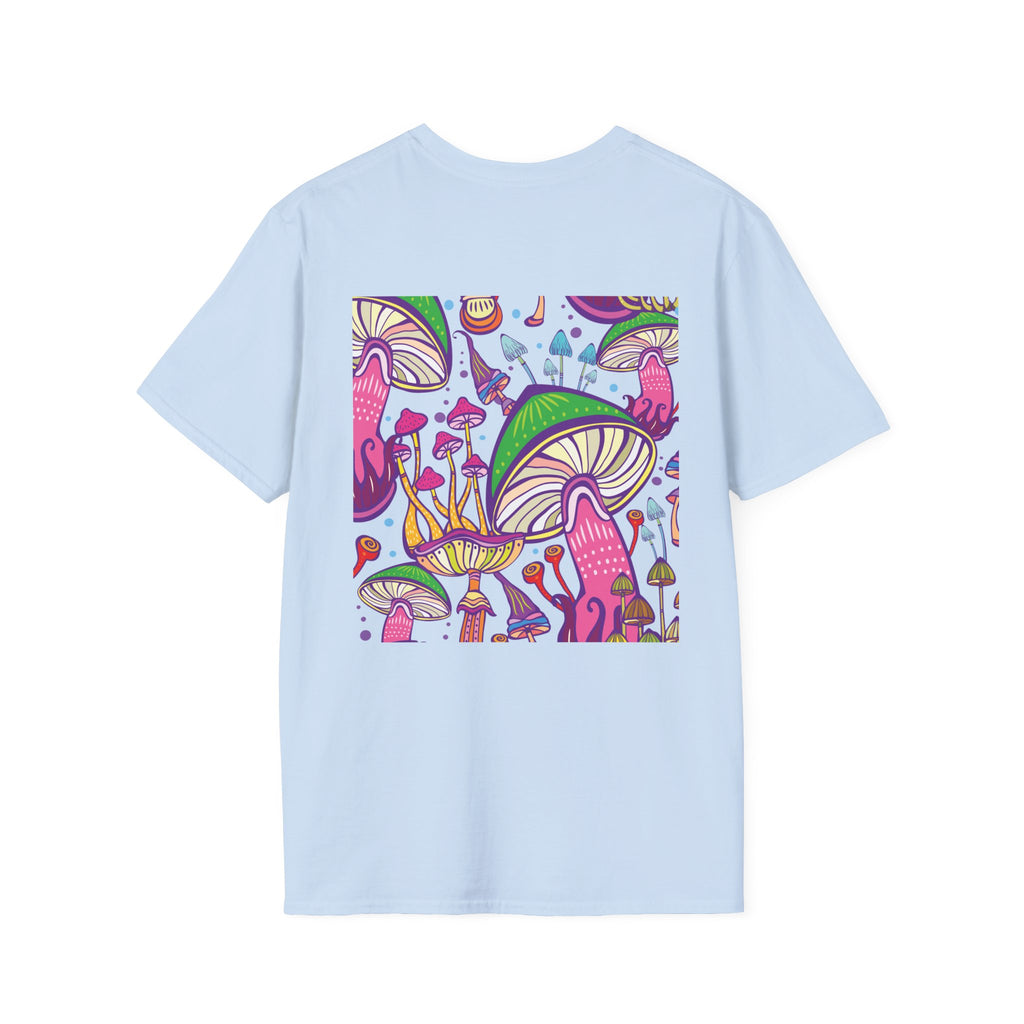 Psychedelic Mushroom Graphic T‑Shirt — 'GAMBOL GAMBOL' Retro Smiley Design