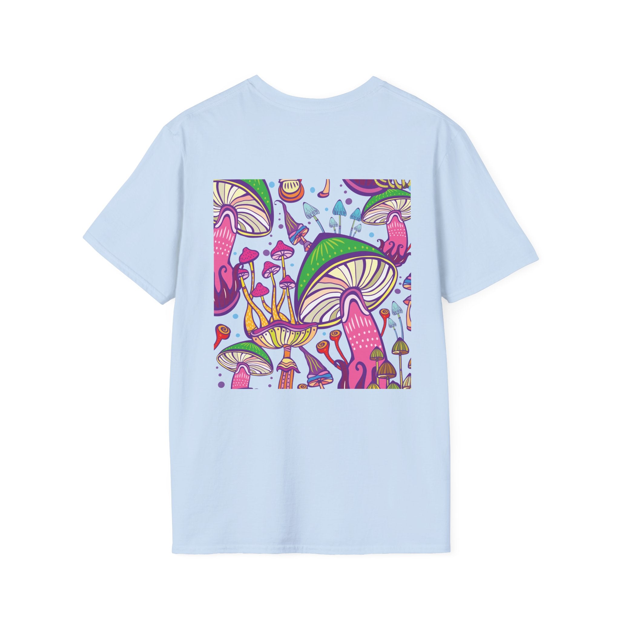 Psychedelic Mushroom Graphic T‑Shirt — 'GAMBOL GAMBOL' Retro Smiley Design