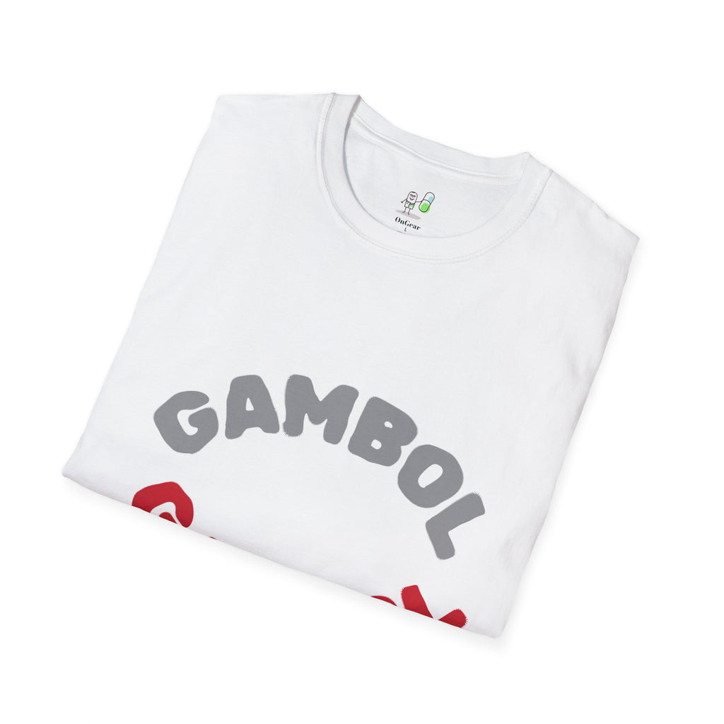 Psychedelic Mushroom Graphic T‑Shirt — 'GAMBOL GAMBOL' Retro Smiley Design