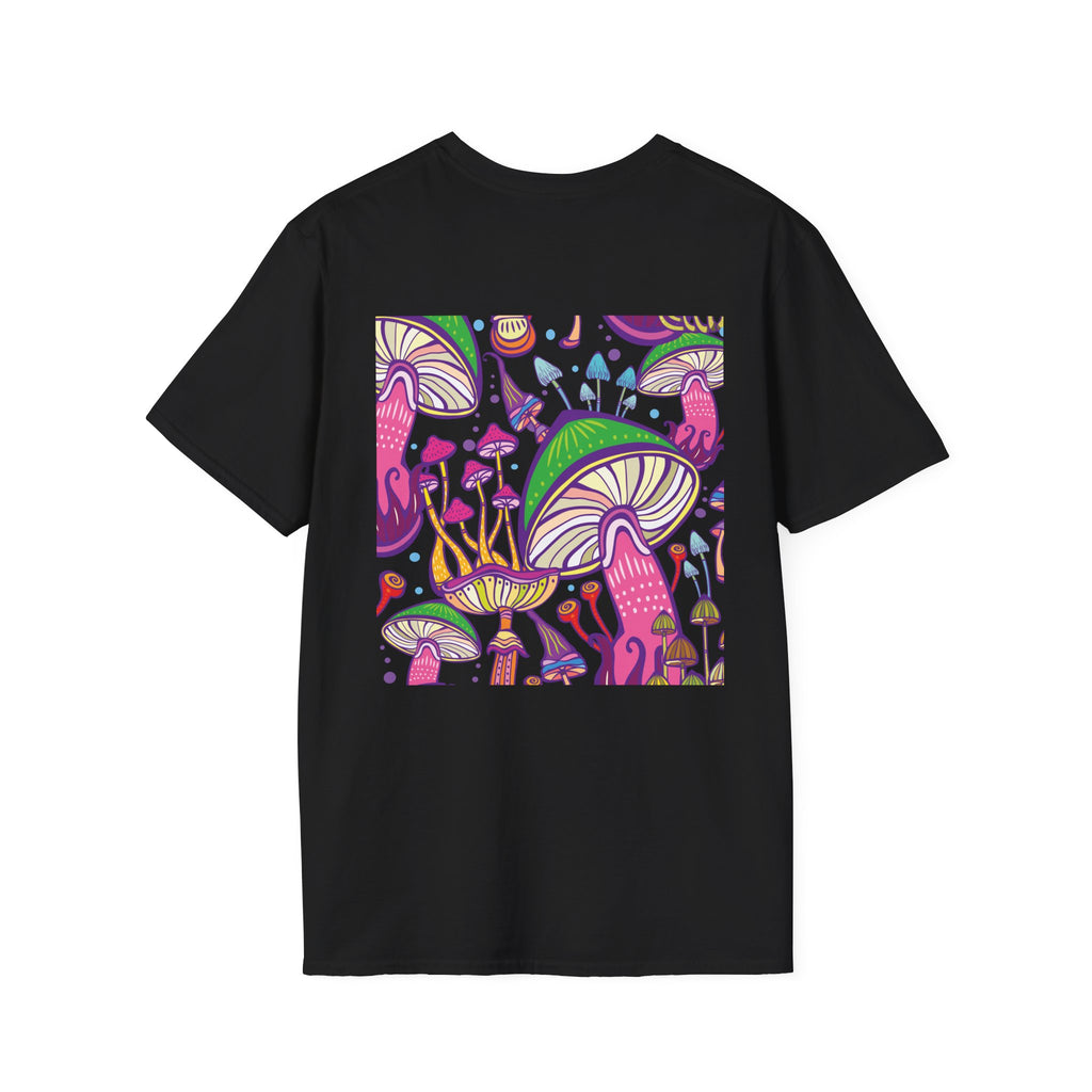 Psychedelic Mushroom Graphic T‑Shirt — 'GAMBOL GAMBOL' Retro Smiley Design