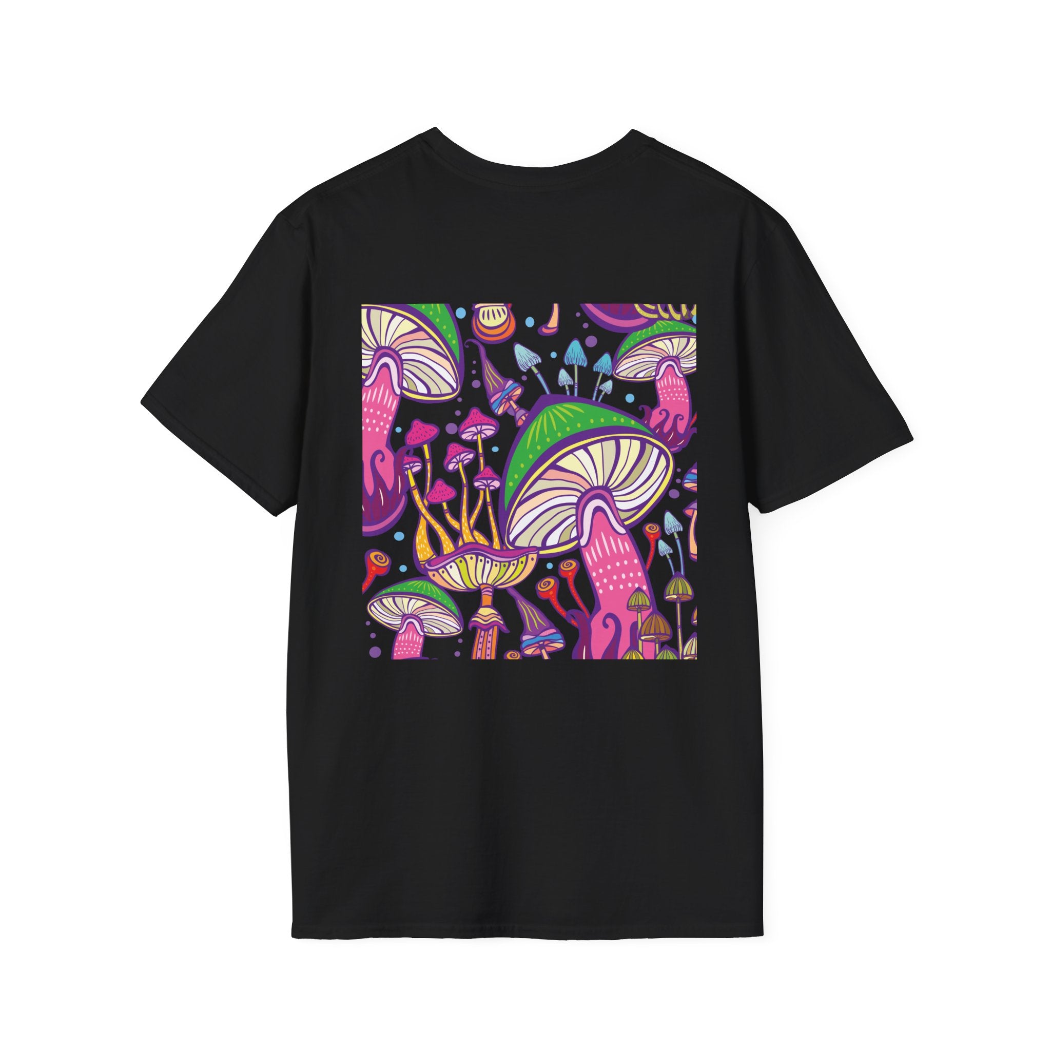 Psychedelic Mushroom Graphic T‑Shirt — 'GAMBOL GAMBOL' Retro Smiley Design