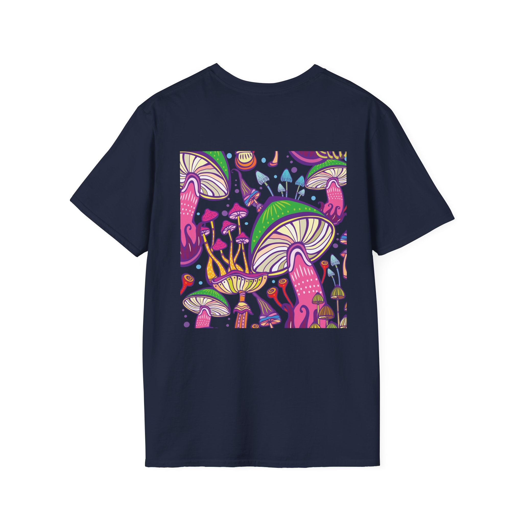 Psychedelic Mushroom Graphic T‑Shirt — 'GAMBOL GAMBOL' Retro Smiley Design