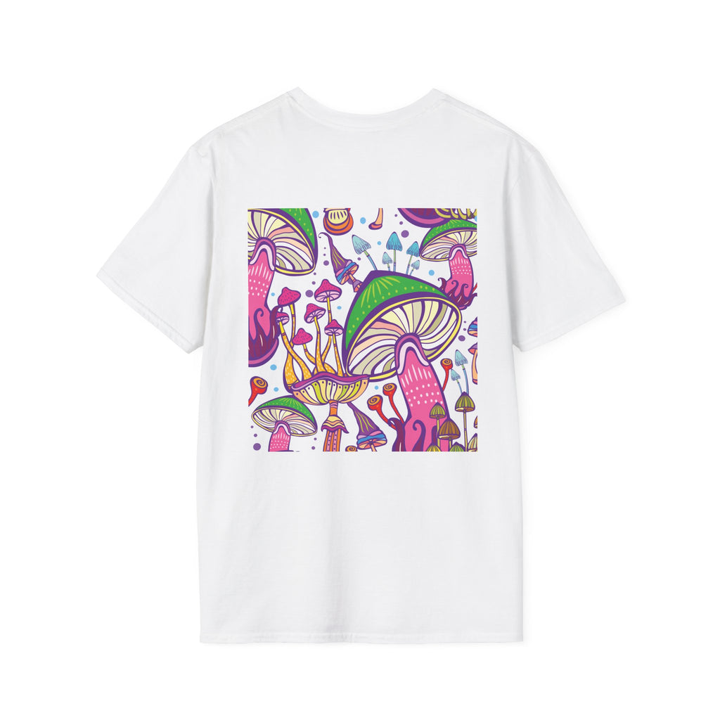 Psychedelic Mushroom Graphic T‑Shirt — 'GAMBOL GAMBOL' Retro Smiley Design