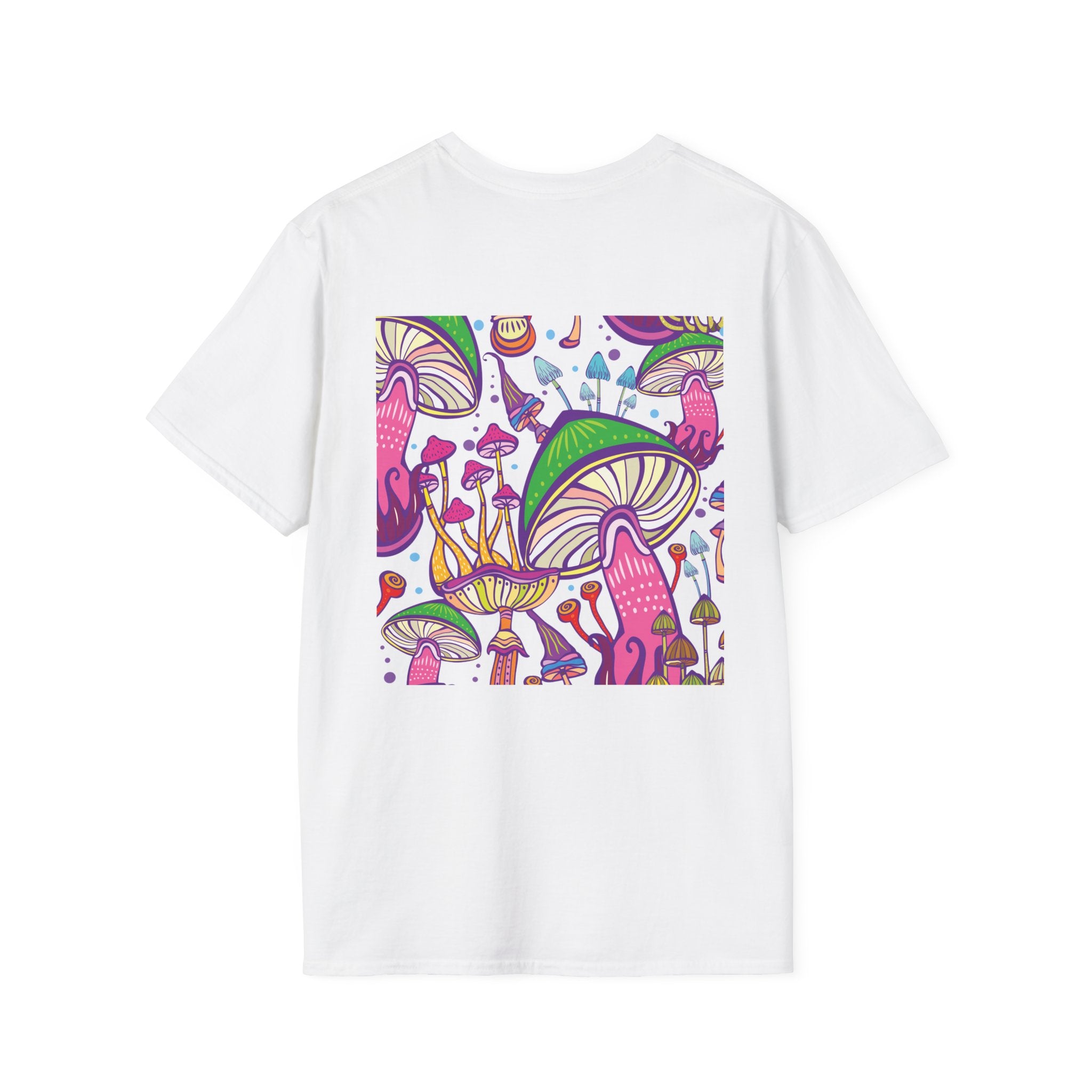 Psychedelic Mushroom Graphic T‑Shirt — 'GAMBOL GAMBOL' Retro Smiley Design