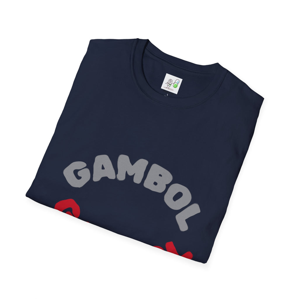 Psychedelic Mushroom Graphic T‑Shirt — 'GAMBOL GAMBOL' Retro Smiley Design