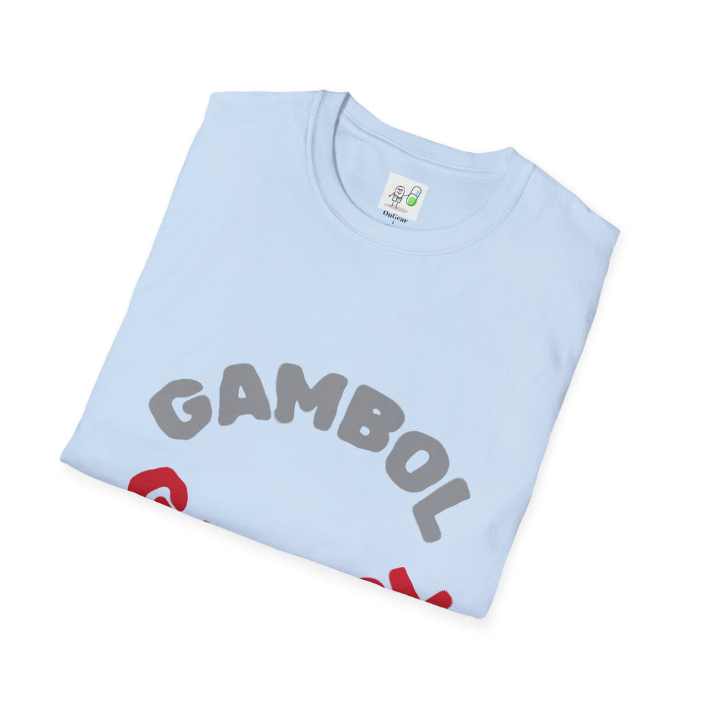 Psychedelic Mushroom Graphic T‑Shirt — 'GAMBOL GAMBOL' Retro Smiley Design