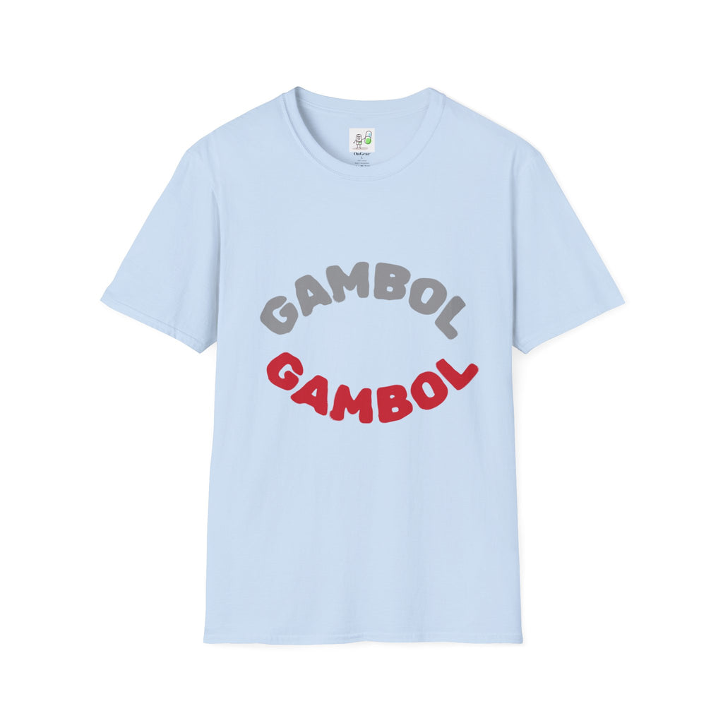 Psychedelic Mushroom Graphic T‑Shirt — 'GAMBOL GAMBOL' Retro Smiley Design